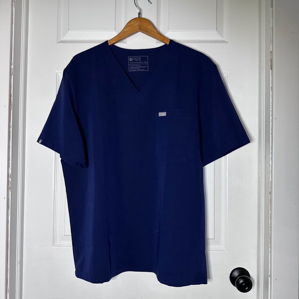 FIGS Mens Leon Scrub Top Navy Blue V-Neck Technical Collection XXL‎ FM1500